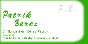 patrik beres business card