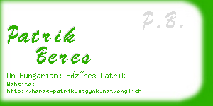 patrik beres business card